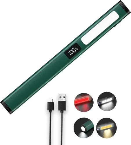 Vista 11 de Linterna recargable de lápiz pequeña con luz de trabajo COB, linterna de bolsillo LED portátil, linternas brillantes para el hogar, automóvil