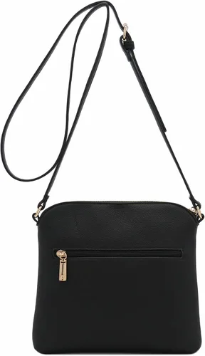 Vista 5 de Bandolera o bolsa mediana con patrón triangular, de estilo cruzado, acolchada y con borla