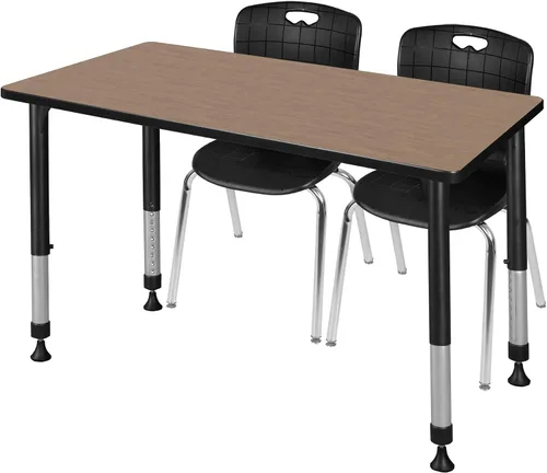 Vista 8 de Regency Kee - Juego de mesa de aula ajustable en altura con dos sillas Andy de 18 pulgadas, 60 x 30 pulgadas, cereza/negro Cerezo/Negro