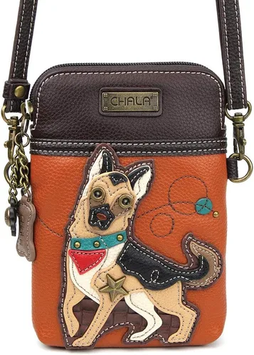 Vista 2 de CHALA Bolso cruzado para teléfono celular, piel sintética, lona multicolor con correa ajustable