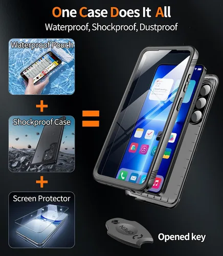 Vista 6 de Cozycase TOP - Funda impermeable militar IP68 para iPhone XR, resistente 360 a prueba de golpes, cuerpo completo, con protector de cámara