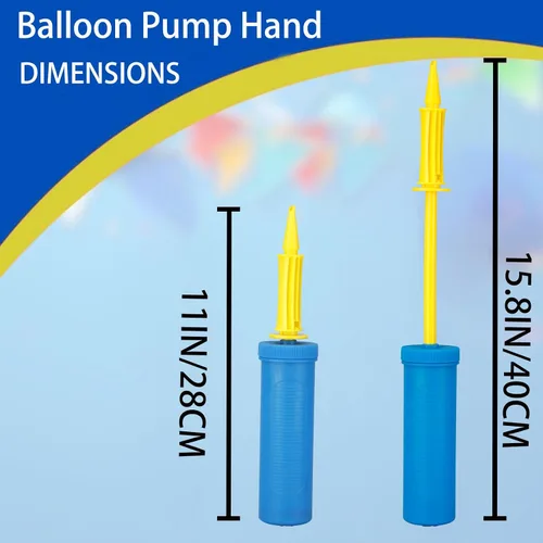 Vista 2 de Bomba de mano para globos, bomba de aire de doble acción bidireccional para globos, portátil para decoraciones de fiesta de cumpleaños