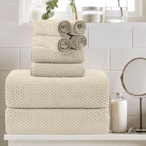 Vista 10 de Juego de 8 toallas de baño grandes negras para la familia, 2 toallas de baño de gran tamaño, 2 toallas de mano, 4 toallas pequeñas, 600GSM, suaves