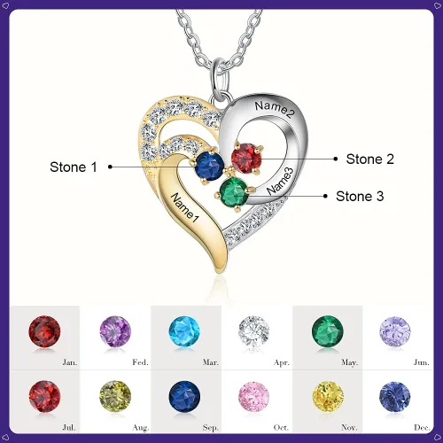 Vista 2 de GLAMCARAT Collar pequeño minimalista de 0.7 a 0.9 pulgadas, chapado en oro de 18 quilates, con piedras de nacimiento, joyería para madres, collar