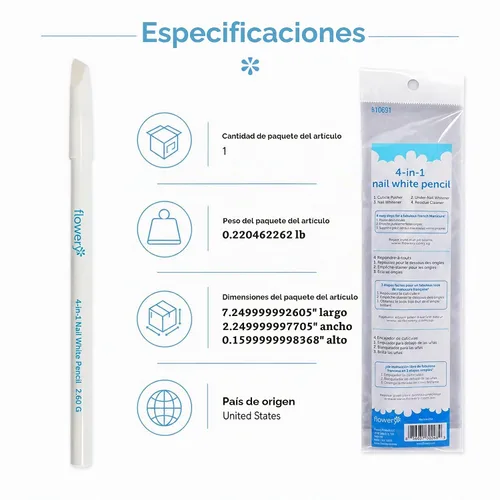 Vista 5 de Lápiz de uñas blanco