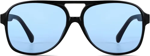 Vista 2 de Lentes de sol vintage retro de los años 70 para mujer y hombre, montura clásica, cuadrada y grande estilo aviador, lentes naranjas de moda UV400