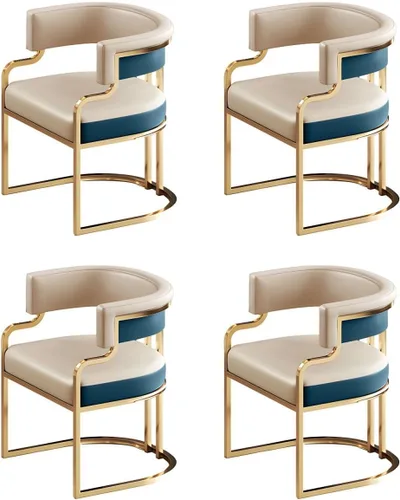 Vista 25 de Sillas de comedor de cocina para interiores, silla lateral tapizada para el hogar, silla con brazo de respaldo bajo, silla de comedor con piel