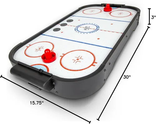 Vista 7 de GoSports Juego de hockey de aire de mesa de 30 pulgadas para niños, mesa de juego portátil, funciona con pilas, color negro