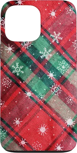 Vista 24 de Green Red Christmas Plaid Winter Snowflakes Case for iPhone 16