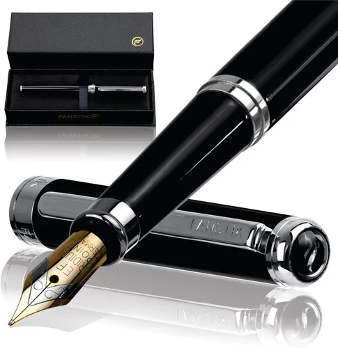 Vista 15 de FANSTIK Bolígrafo de lujo negro y dorado, juego de regalo elegante para mujeres, chapado en oro real de 24 quilates, juego de regalo profesional