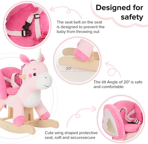 Vista 11 de labebe - Caballo mecedor para bebé, unicornio para montar, juguete de paseo para niños de 6 meses a 3 años, bebé (niño niña) juguete de peluche