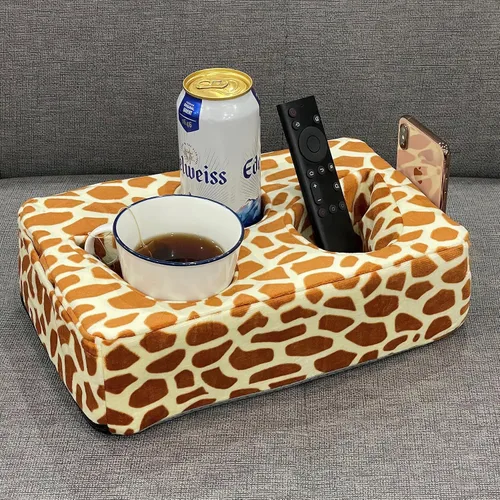 Vista 9 de Soporte para taza de sofá, soporte para control remoto de bebidas para el centro del sofá, cama, caravana, automóvil (beige)