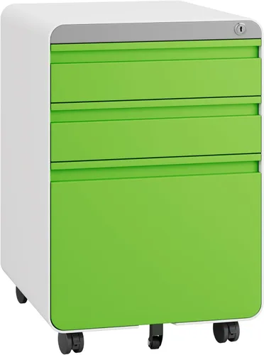 Vista 14 de Dripex Archivador de 3 cajones debajo del escritorio, carta/legal/A4, totalmente montado para oficina en casa, pequeños archivadores móviles cortos