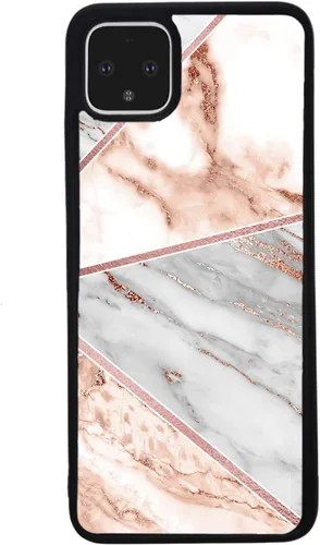 Vista 3 de Funda de goma negra con formas triangulares de oro rosa compatible con Google Pixel 10, 10 Pro, 10 Pro XL, 9a, 9 Pro, Pixel 9, Pixel 9 Pro XL, 8a, 8