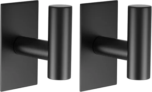 Vista 23 de VAEHOLD - Ganchos adhesivos de pared para toallas, resistentes, impermeables, de plata, para colgar abrigos, ropa, gancho de pared para armario