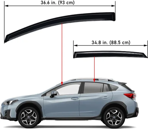 Vista 2 de Lightronic Visera de ventana de ventilación automática extra duradera para montaje exterior, compatible con Subaru XV CrossTrek 2013-2015, CrossTrek