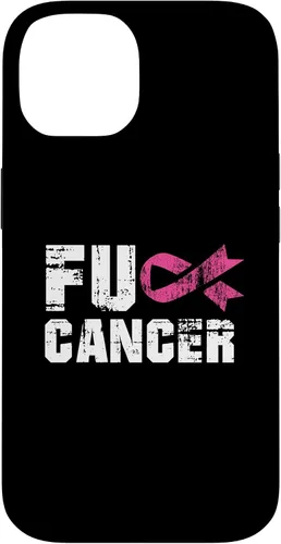 Vista 4 de iPhone 16 Fuck Cancer Survivor Gift Distressed Pink Ribbon Awareness Case