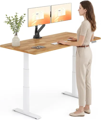 Vista 29 de FLEXISPOT E8 Premium North American - Escritorio de pie de nogal negro