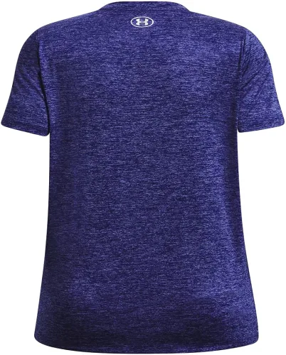 Vista 4 de Under Armour - Camiseta Tech de manga corta y cuello en V para mujer, jaspeada