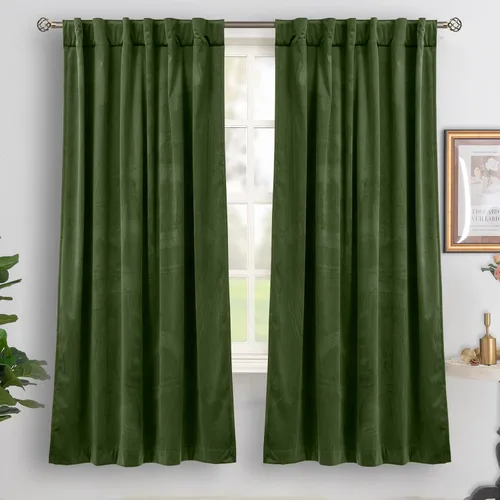 Vista 59 de BGment Cortinas de terciopelo rosa polvoriento, 2 paneles de 84 pulgadas, 2 paneles para sala de estar, aislamiento térmico de lujo, reducen
