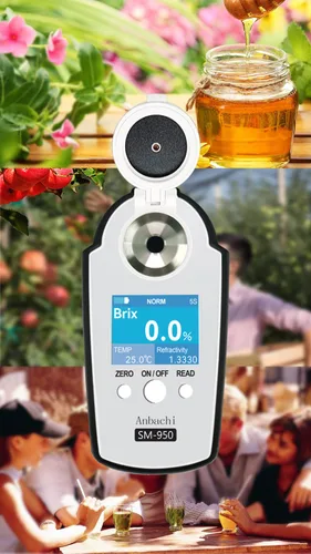 Vista 5 de Refractómetro digital Probador digital BRIX Medidor de azúcar Ideal para agua potable Bebidas Kombucha Huerto Jugo de frutas Contenido