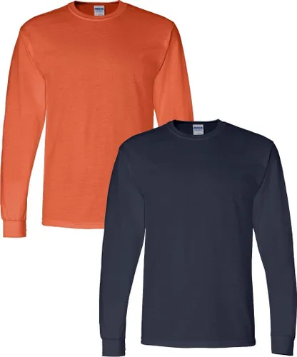 Vista 100 de Gildan Camiseta de manga larga de algodón ultra para adulto, estilo G2400, paquete múltiple Militar + ceniza.