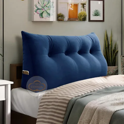 Vista 33 de WOWMAX Almohada para cabecero de terciopelo 100% algodón, tamaño individual, soporte de espalda de cuña, cojín de lectura para cama y diván, cojín