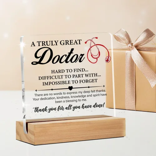 Vista 3 de Regalos de agradecimiento para mujeres y hombres, regalos de agradecimiento para médicos, un verdadero doctor difícil de encontrar, letrero