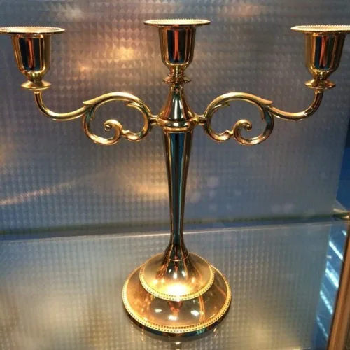 Vista 8 de WEISIPU Elegantes portavelas de metal dorado – Portavelas de 3 brazos de metal para decoración del hogar, fiesta, comedor, boda, regalo