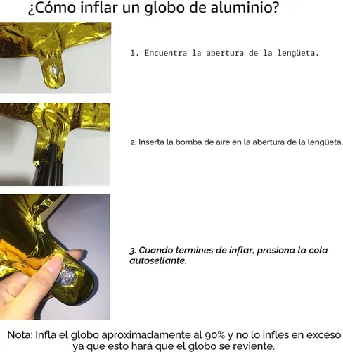 Vista 4 de Goer, conjunto de globos de papel aluminio para decoraciones de cumpleaños, globos de las letras de feliz cumpleaños y de números Oro