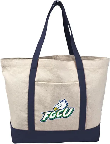 Vista 364 de Campus Lab Bolsa de lona con logotipo primario colegiado con bolsillo externo, bolsa de hombro reutilizable para ir de compras, playa Águilas A&m