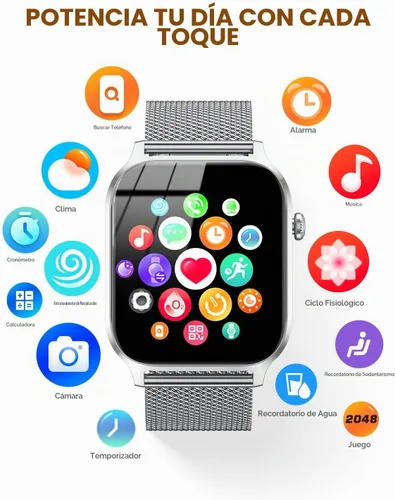 Vista 7 de Relojes inteligentes para mujer (llamadas/recordatorios), reloj inteligente HD de 1.85 pulgadas para teléfonos Android y iPhone compatible, más
