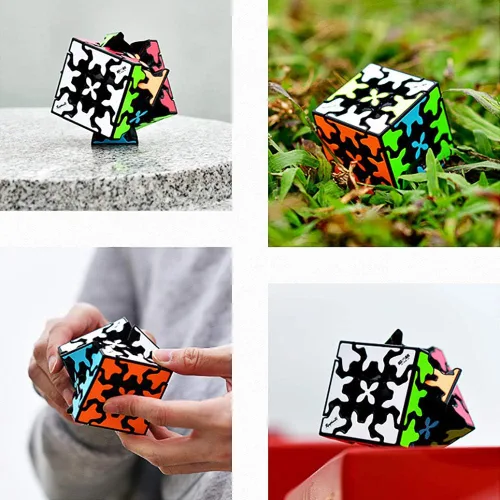 Vista 4 de Juego de cubos de velocidad de engranajes, cubo de rompecabezas de engranajes, cubo de Pyraminx, 3 x 3, engranaje cilíndrico y cubo de bola