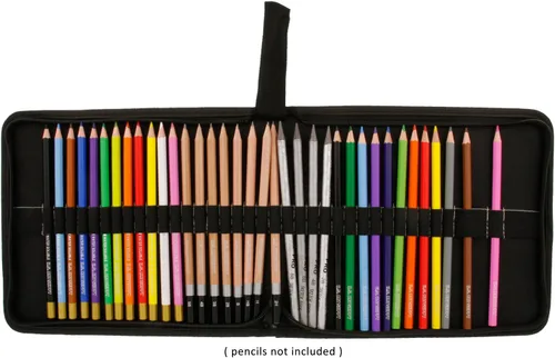 Vista 3 de U.S. Art Supply Portalápices de lona con cremallera de alta calidad, organizador de almacenamiento portátil de 36 compartimentos para herramientas