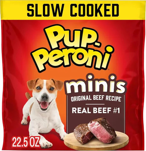 Vista 27 de Pup-Peroni Golosinas para perros, sabor original a tocino, 5.6 onzas (paquete de 8), hechas con tocino real