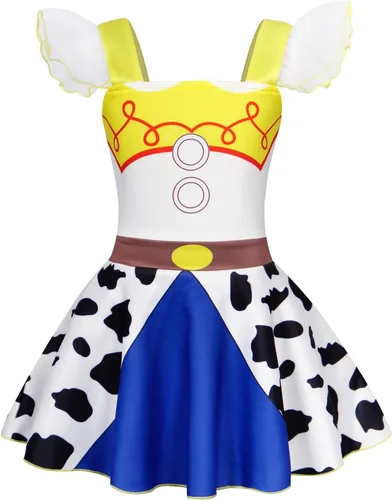 Vista 3 de Disfraz de Halloween para niñas, disfraz de vaquera, cumpleaños, princesa, regalo de Navidad