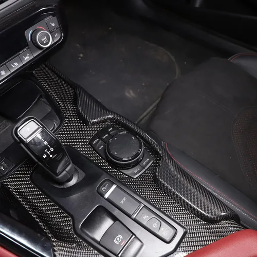 Vista 4 de CHEAYAR Panel de cambios lateral de consola central compatible con Toyota Supra GR A90 A91 MK5 2019-2022, marco adhesivo para panel de cambios
