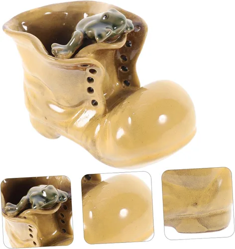 Vista 6 de Botas de dibujos animados en forma de suculenta maceta de cerámica para plantas de interior, oficina, ventana, alféizar decoración única