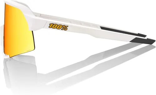 Vista 3 de Lentes de espejo 100% S3-White-Hiper para hombre, blanco cristal rojo multicapa, mediano