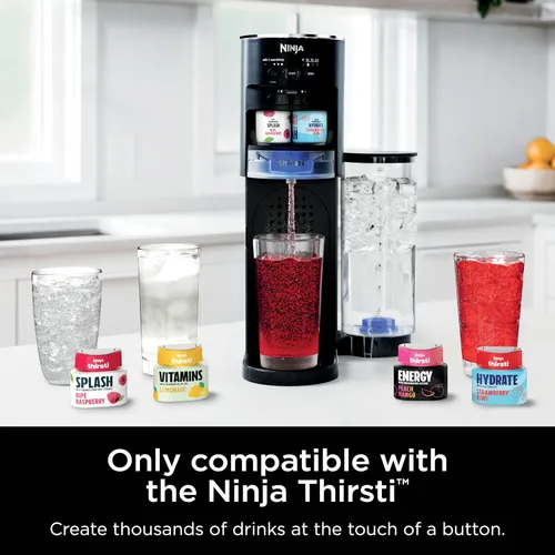 Vista 2 de Ninja WCX01WR Thirsti Depósito de agua extraíble de 48 onzas, color negro. Solo compatible con el sistema de bebidas Ninja Thirsti WC1001
