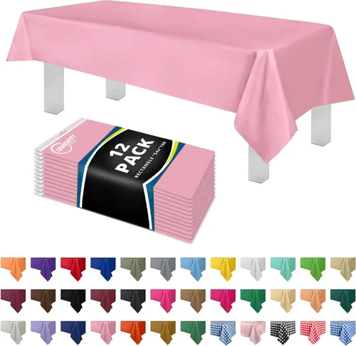 Vista 10 de Mantel de plástico de alta calidad - 54 in. x 108 pulgadas. Grandipity - Mantel rectangular (6 y 12 unidades), Agua (Aqua)