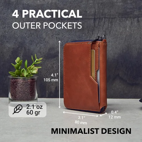 Vista 11 de Vaultskin NOTTING HILL - Cartera con cremallera y protección RFID para tarjetas