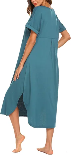 Vista 2 de AVIIER - Camisones de algodón para mujer, ropa de dormir suave con bolsillos, tallas S a XXL
