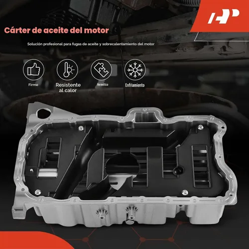 Vista 3 de A-Premium Cárter de aceite de motor con tapón de drenaje compatible