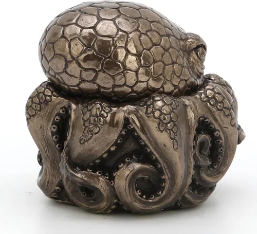 Vista 4 de Veronese Design 2 3/4" pulpo enano mini baratija caja resina escultura bronce final