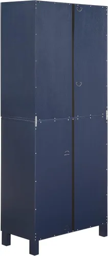 Vista 3 de Crosley Furniture Cassai - Armario de almacenamiento alto para despensa con estantes, cocina, comedor o lavandería, color azul marino