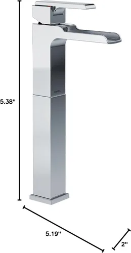 Vista 3 de Ara - Grifo de lavabo de un solo mango con elevador y canal, acabado de canal: cromado