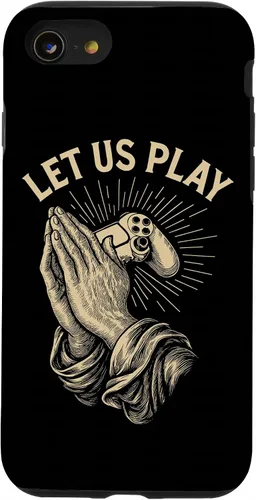 Vista 18 de Funny Gamer Prayer Pun Video Game Controller Retro Gaming Case for iPhone 16