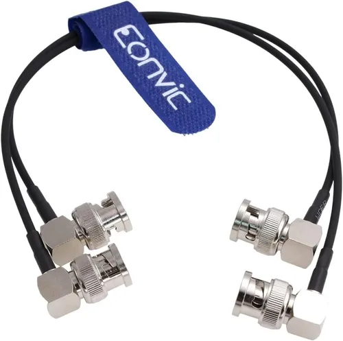 Vista 5 de Cable flexible HD SDI en ángulo recto BNC macho para Blackmagic HyperDeck Shuttle y BMCC BMPC Hyperdeck Cámaras RG174 50ohm (1M/39in 2pcs/lote)