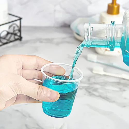 Vista 6 de Lilymicky - 500 unidades de vasos de plástico transparente de 3 onzas, pequeños vasos desechables para el baño, recipientes de enjuague bucal